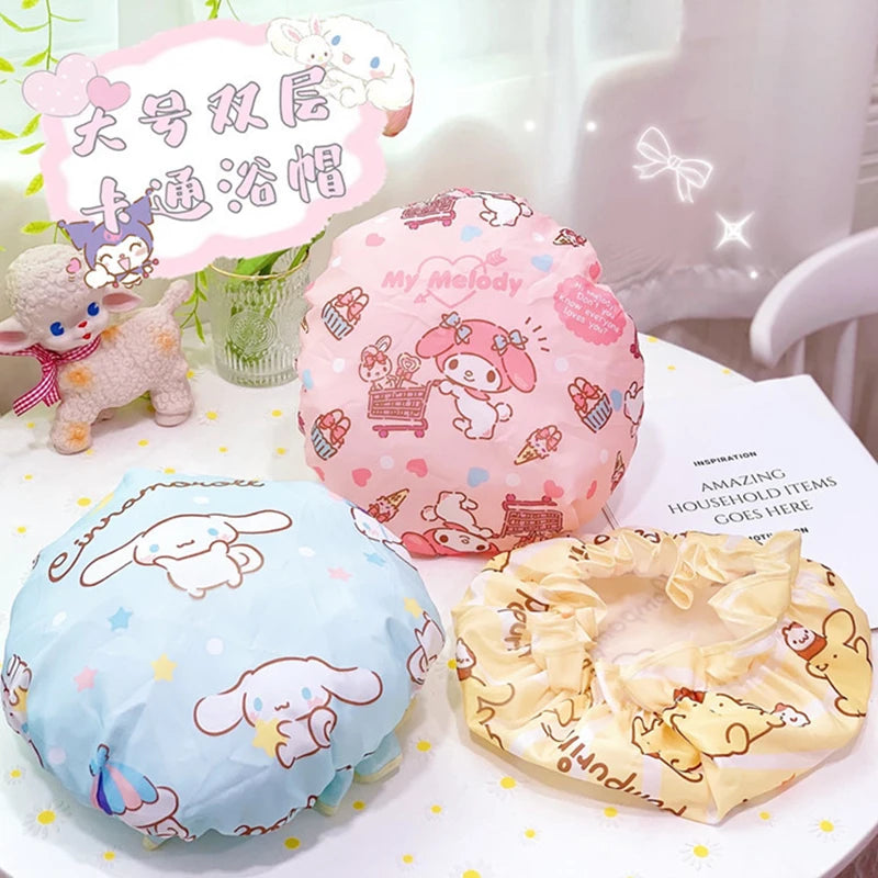 Sanrio Hello Kitty Double-Layer Thickened Large Adult Shower Cap
