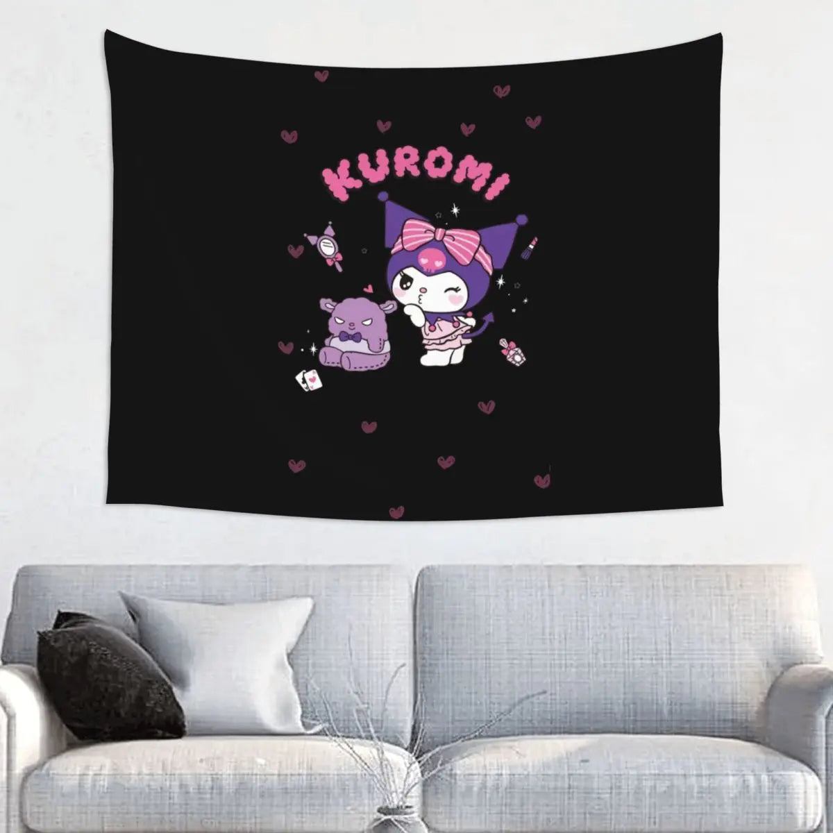 Custom Melody Kuromi Cartoon Anime Hippie Tapestry - Image 11