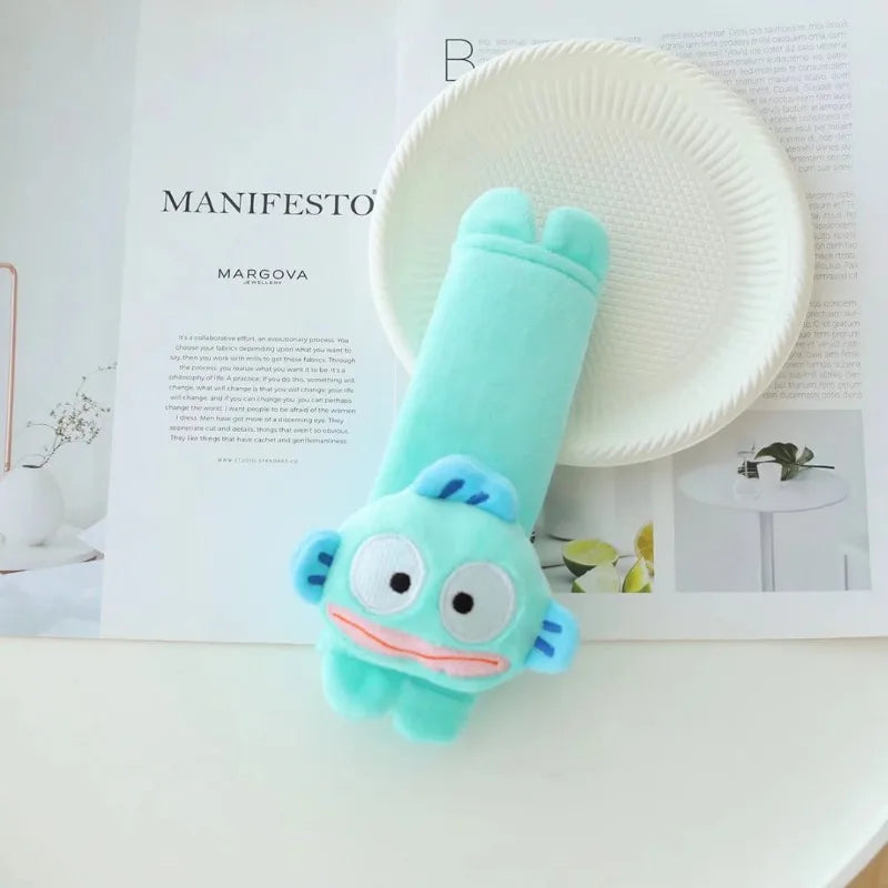 Sanrio Kawaii Hangyodon Car Headrest & Seat Belt Cover Set - Image 4