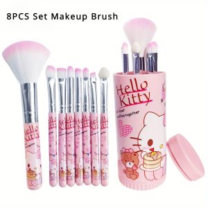 8pcs Kawaii Hello Kitty Makeup Brush Set