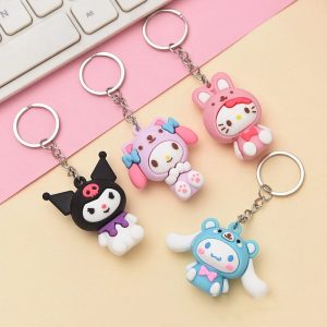 Sanrio Kawaii Kuromi & Hello Kitty Doll Keychain