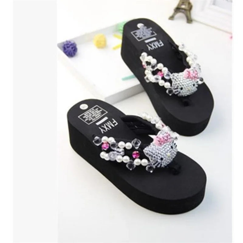Hello Kitty Sanrio Y2K Platform Flip Flop Sandals - Image 3
