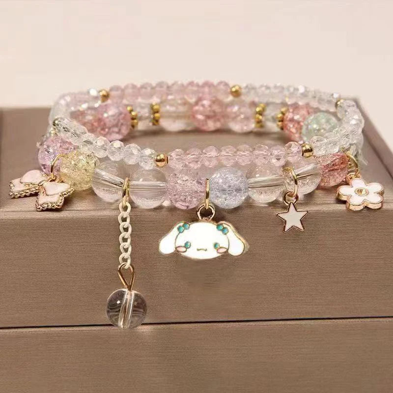 1PCS Kawaii Sanrio Kuromi & My Melody Crystal Beads Bracelet - Image 9