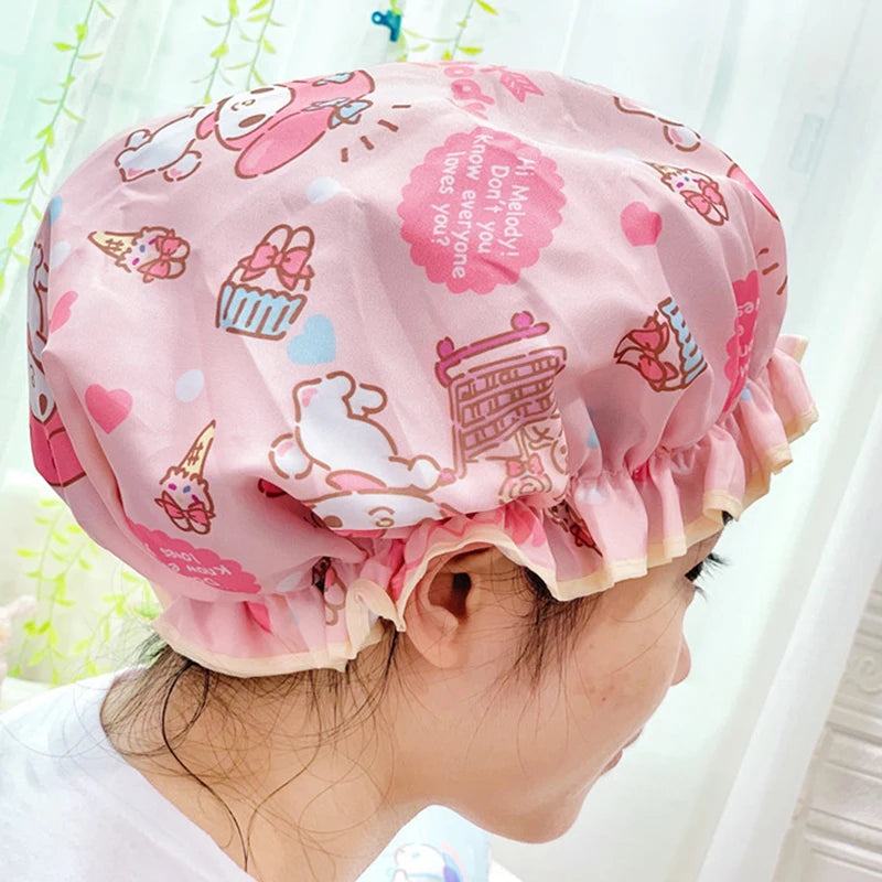 Sanrio Hello Kitty Double-Layer Thickened Large Adult Shower Cap - Image 3