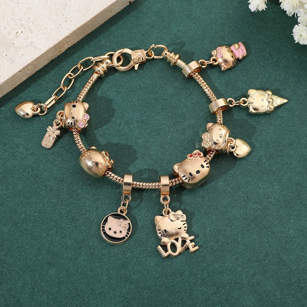 Hello Kitty Gold Plated Bracelet with Charms - Image 5