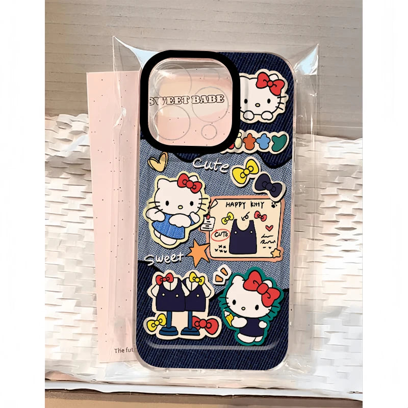 Kawaii Hello Kitty Anime Denim Printed Phone Case - Image 5