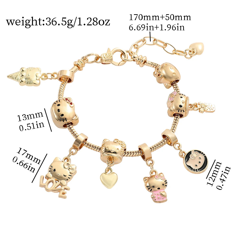 Hello Kitty Gold Plated Bracelet with Charms - Image 2