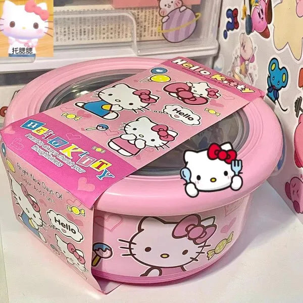 Cute Sanrio Hello Kitty Stainless Steel Ramen Bowl with Lid - Image 7