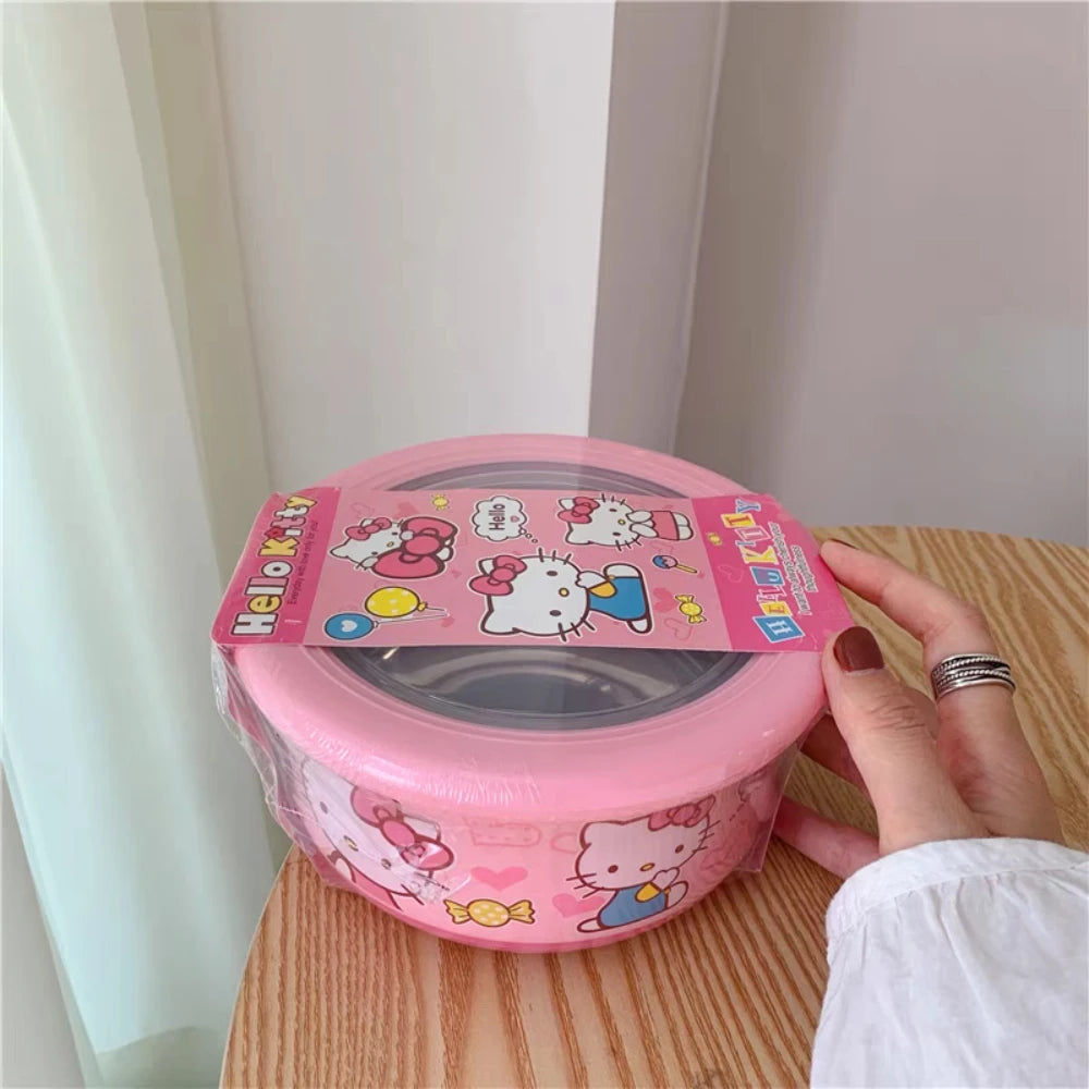 Anime Sanrio Hello Kitty Stainless Steel Ramen Bowl with Lid - Image 8
