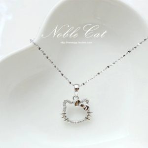 Lovely Hello Kitty Sanrio Anime Kids Chain Necklace & Crystal Ring