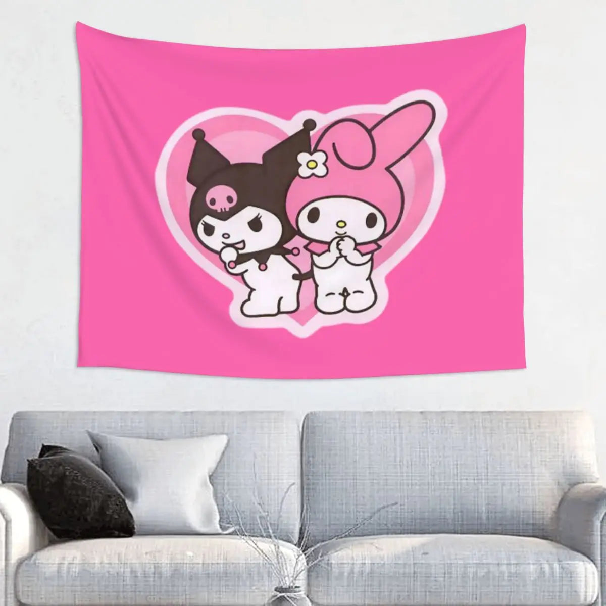 Custom Melody Kuromi Cartoon Anime Hippie Tapestry - Image 17