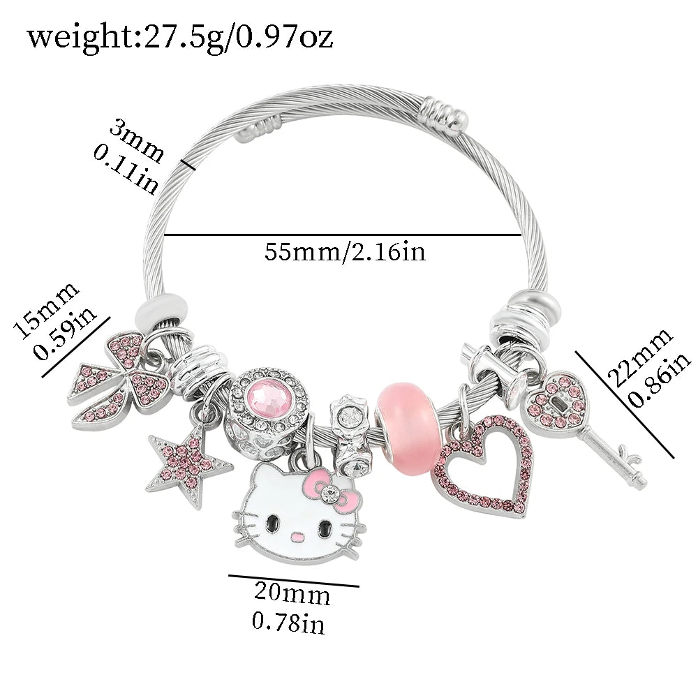 Hello Kitty Gold Plated Bracelet with Charms - Image 13