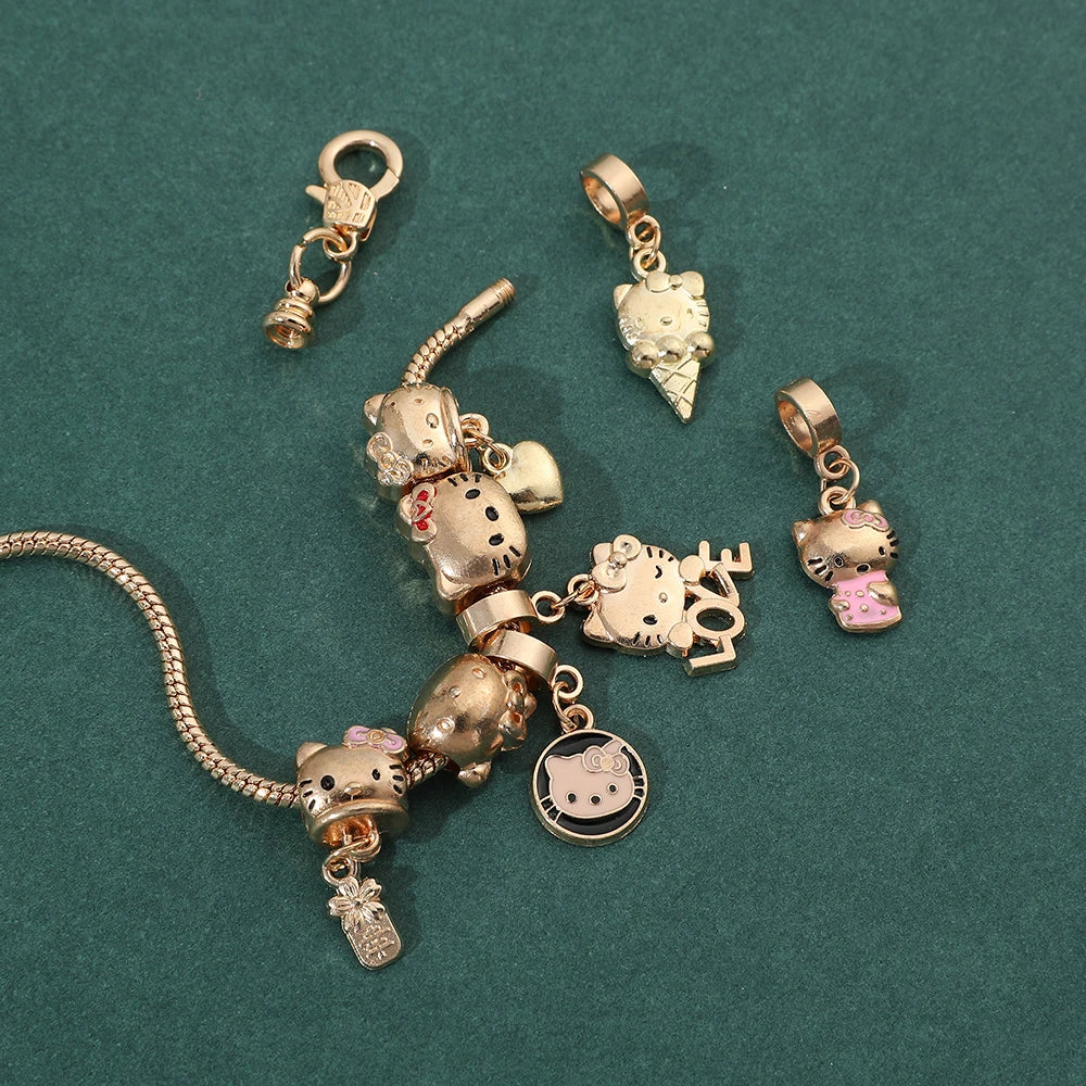 Hello Kitty Gold Plated Bracelet with Charms - Image 6