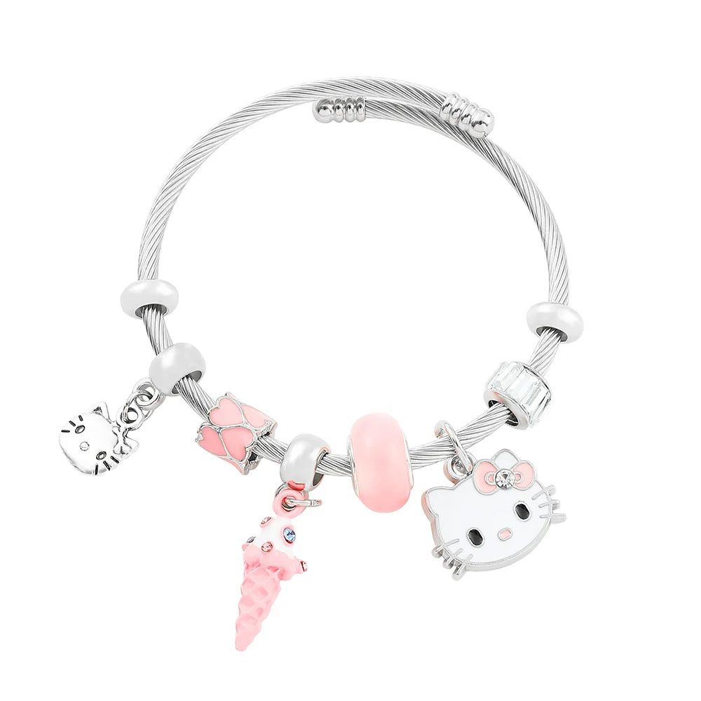 Hello Kitty Gold Plated Bracelets with Charms - Image 12