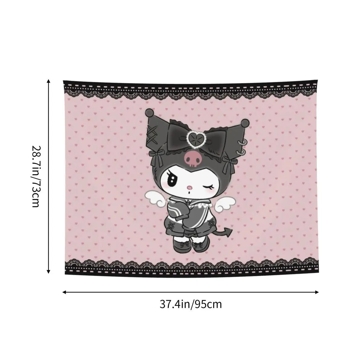 Custom Melody Kuromi Cartoon Anime Hippie Tapestry - Image 5