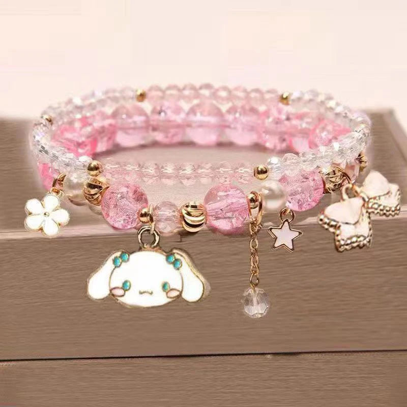 1PCS Kawaii Sanrio Kuromi & My Melody Crystal Beads Bracelet - Image 21
