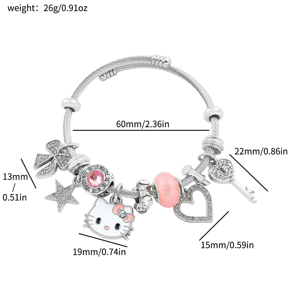 Hello Kitty Gold Plated Bracelets with Charms - Image 8