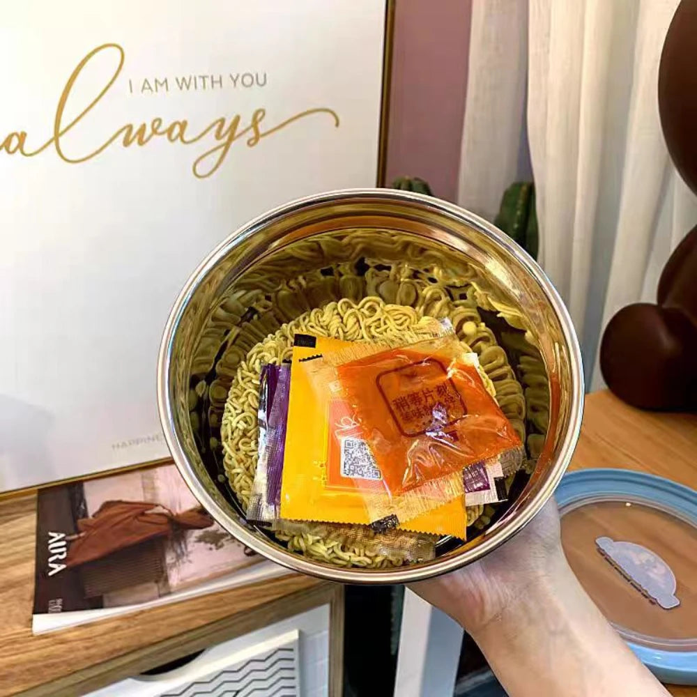 Anime Sanrio Hello Kitty Stainless Steel Ramen Bowl with Lid - Image 3