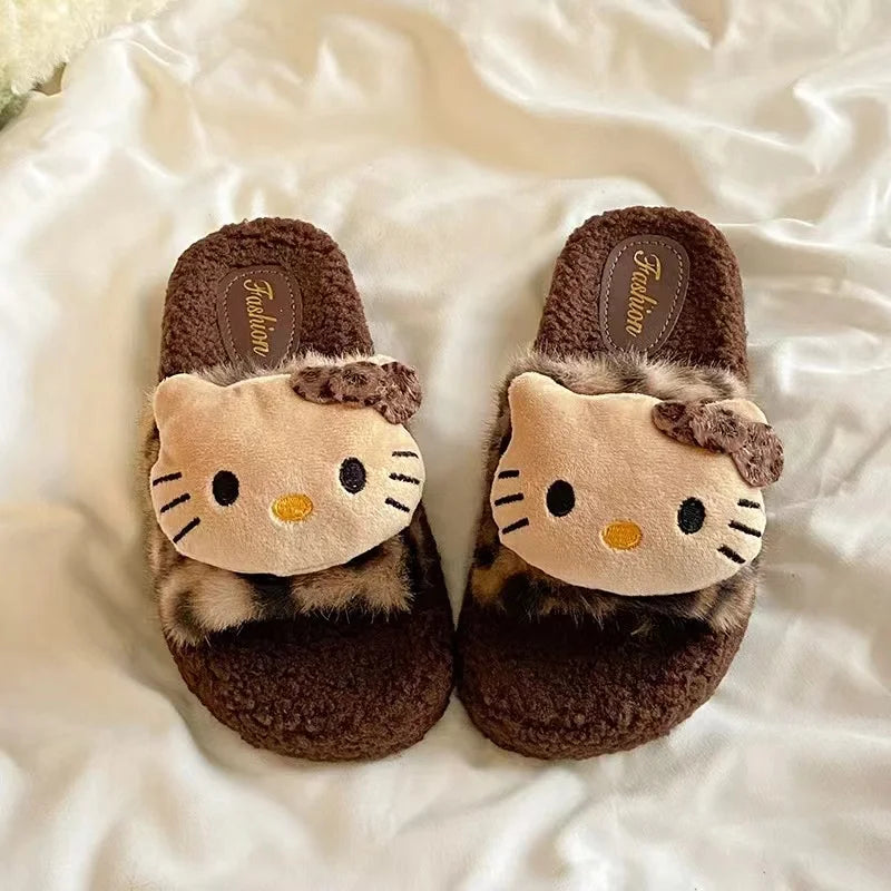 Hello Kitty Sanrio Winter Plush Slippers - Image 3