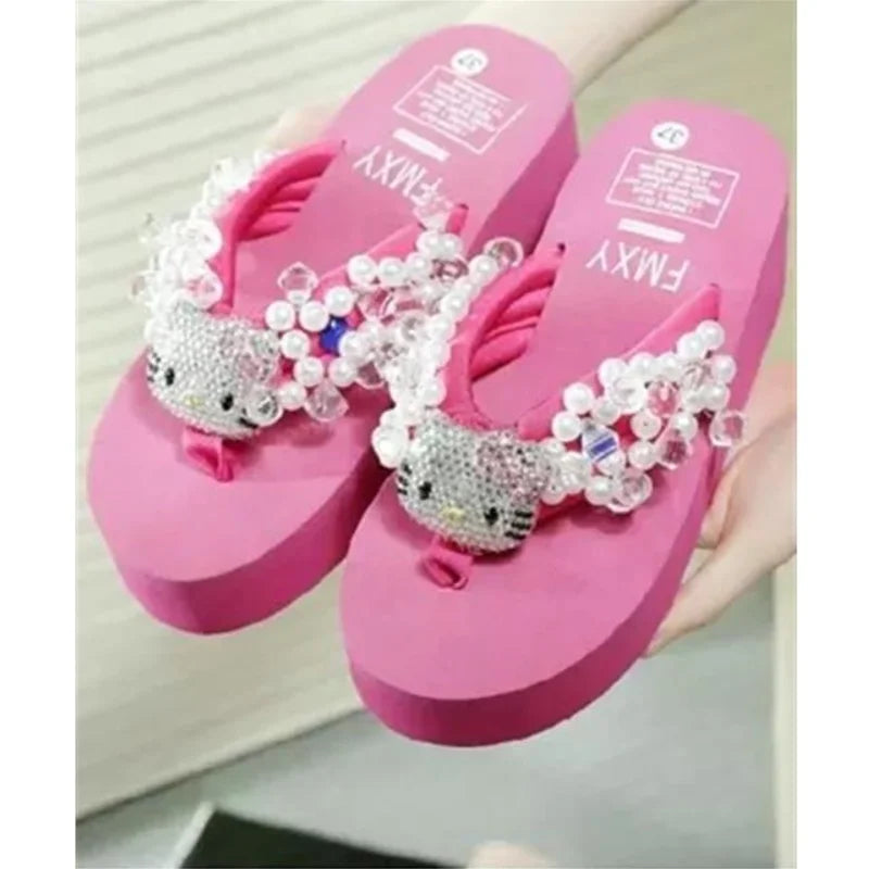 Hello Kitty Sanrio Y2K Platform Flip Flop Sandals - Image 6