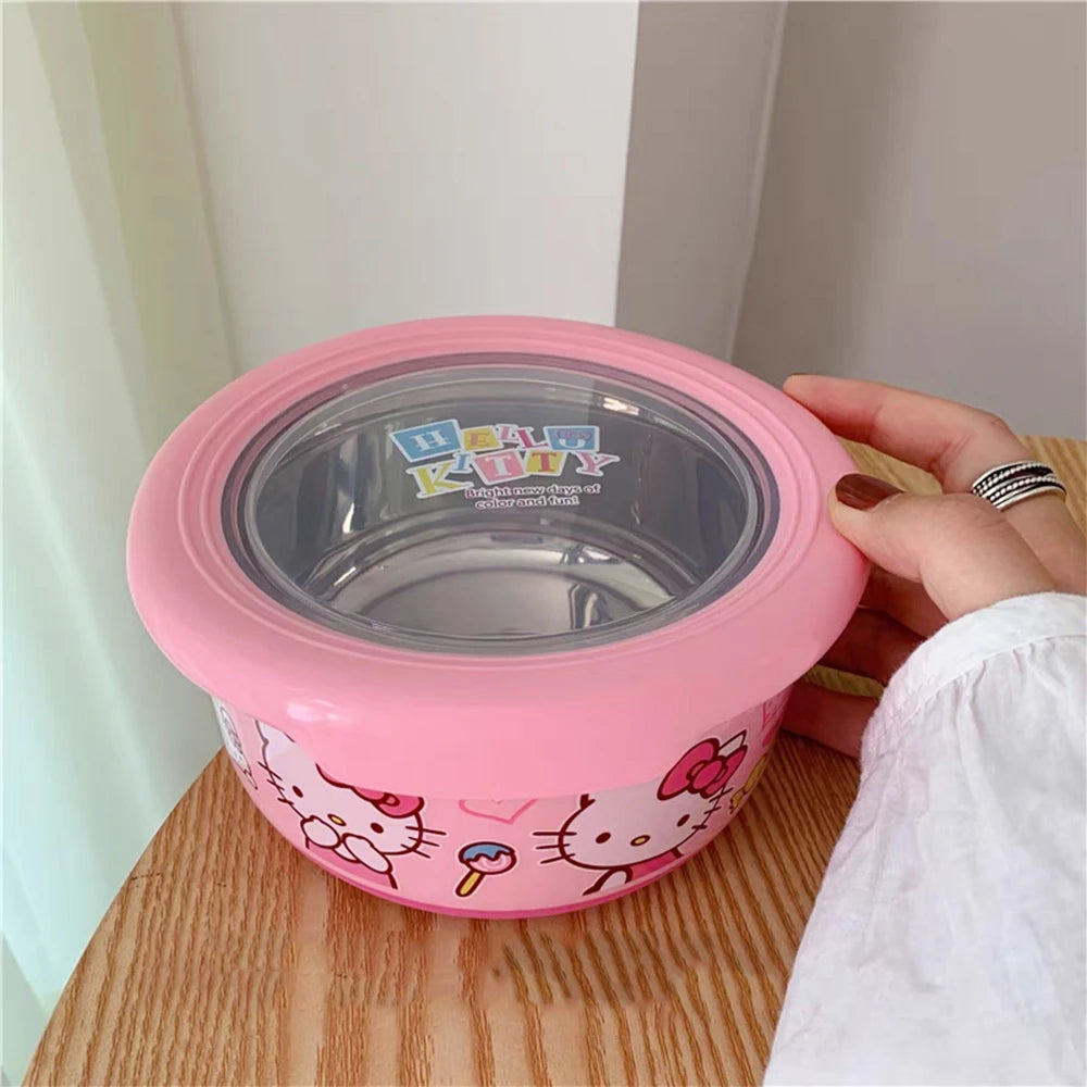 Anime Sanrio Hello Kitty Stainless Steel Ramen Bowl with Lid - Image 7