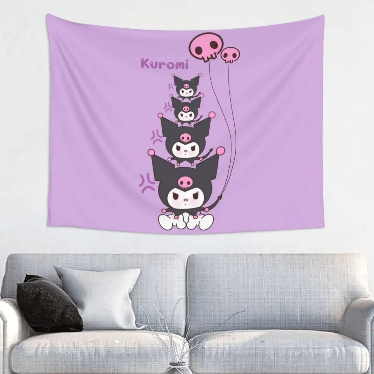 Custom Melody Kuromi Cartoon Anime Hippie Tapestry - Image 7